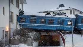 Swedish cleaning lady steals train before crashing it into apartment building
