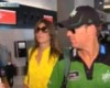 VIDEO: Elizabeth Hurley tells reporter to ‘f**k off’ at airport with Shane Warne