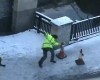 VIDEO: Dozens of pedestrians fall prey to icy pavement